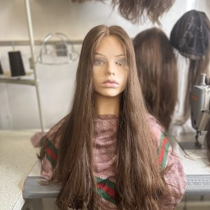 24” Lace Top wig , Fine silky Russian hair , small stretchable cap “Glenda”