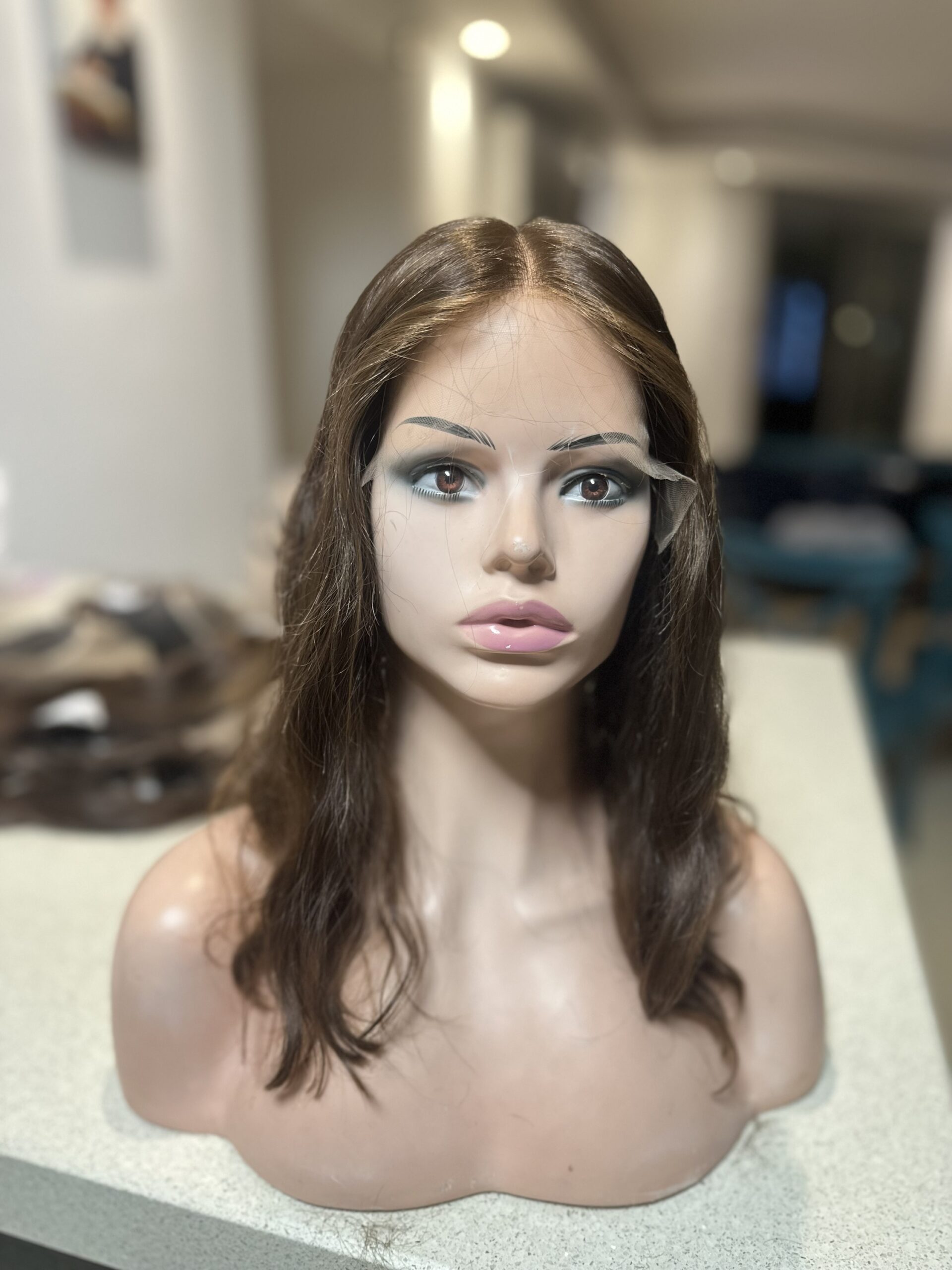 17” Slavic hair lace top wig wavy hair - Image 4