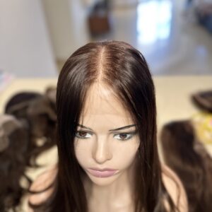 Lace Top wig , Slavic hair 17” , silky straight – SARAH